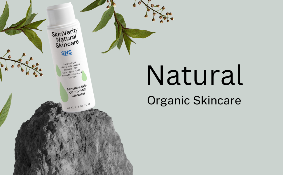 SkinVerity Natural - Gentle Oil-to-Milk Cleanser for Sensitive Skin – Soothes, Cleanses, and Nourishes
