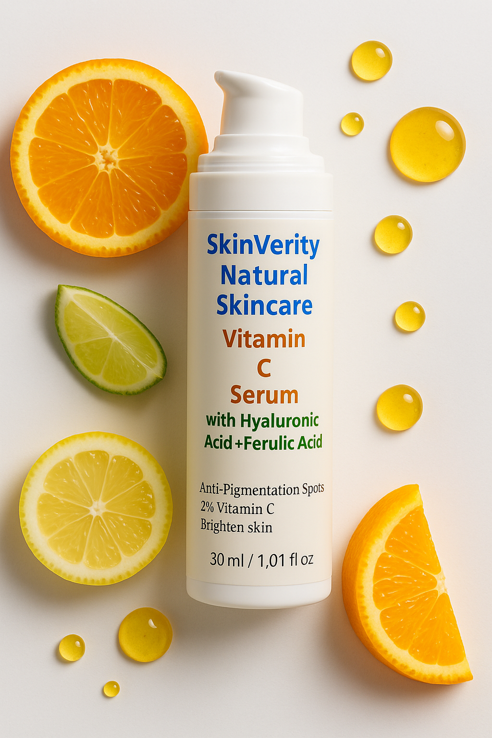 Vitamin C Serum with Hyaluronic & Ferulic Acid – SkinVerity Glow