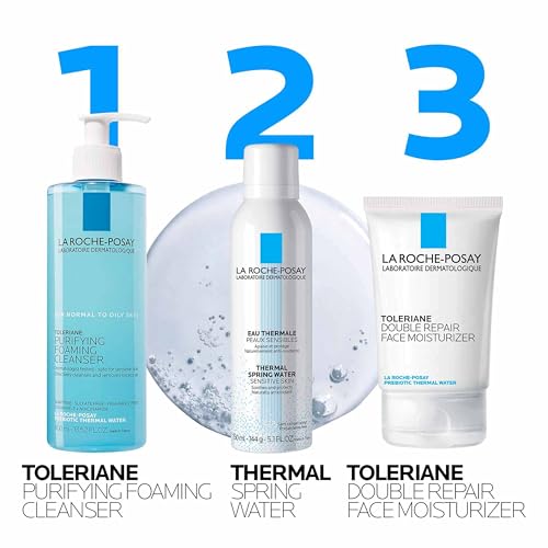 La Roche-Posay Toleriane Purifying Foaming Facial Cleanser, Oil Free Face Wash for Oily Skin and for Sensitive Skin with Niacinamide, Pore Cleanser Won’t Dry Out Skin, Unscented
