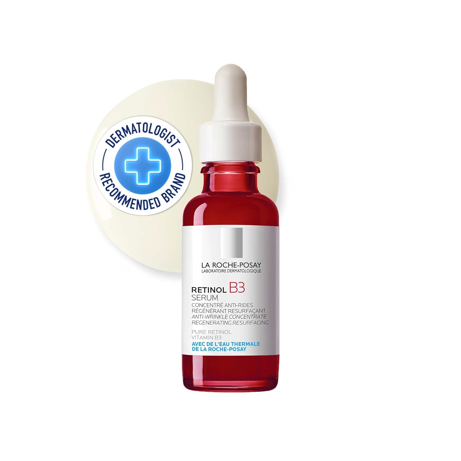 La Roche-Posay Pure Retinol Face Serum with Vitamin B3. Anti Aging Face Serum for Lines, Wrinkles & Premature Sun Damage to Resurface & Hydrate. Suitable for Sensitive Skin, 1.0 Fl. Oz