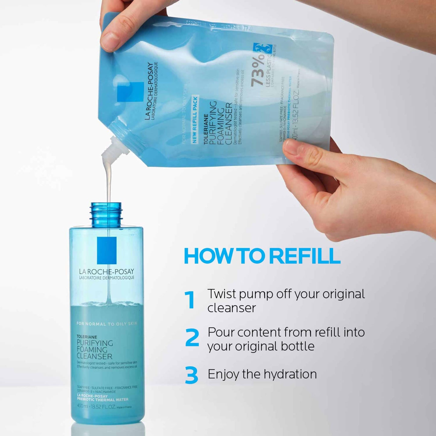 La Roche-Posay Toleriane Purifying Foaming Facial Cleanser, Oil Free Face Wash for Oily Skin and for Sensitive Skin with Niacinamide, Pore Cleanser Won’t Dry Out Skin, Unscented