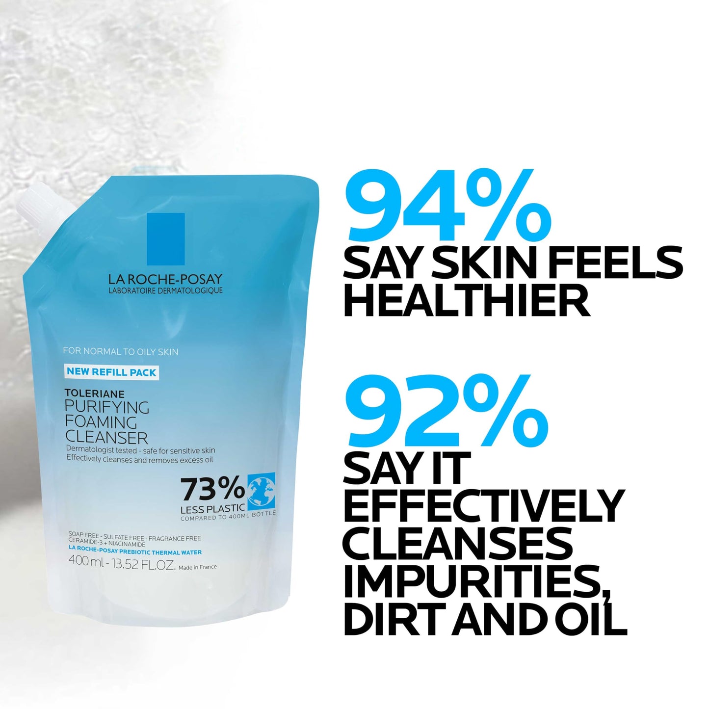 La Roche-Posay Toleriane Purifying Foaming Facial Cleanser, Oil Free Face Wash for Oily Skin and for Sensitive Skin with Niacinamide, Pore Cleanser Won’t Dry Out Skin, Unscented