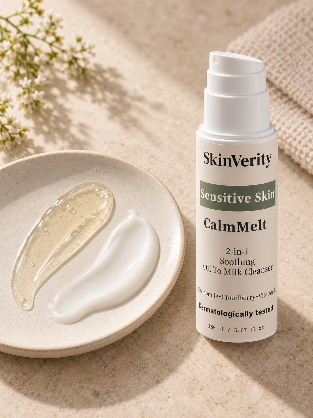 CalmMelt Oil-to-Milk Cleanser for Sensitive Skin | SkinVerity