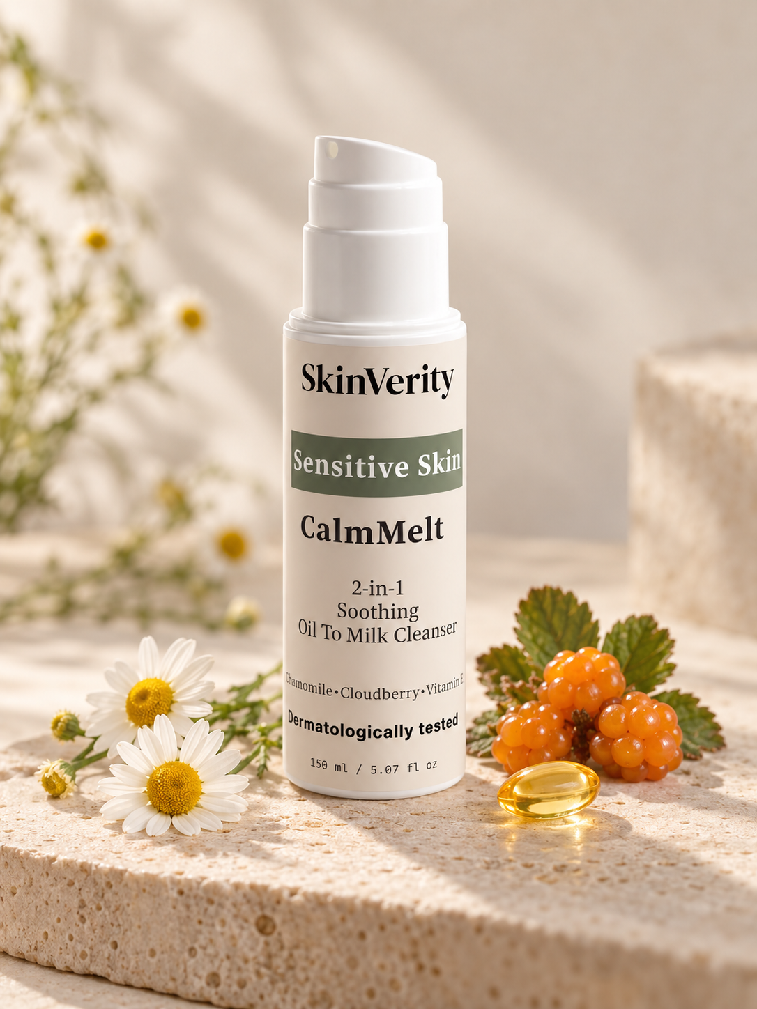 CalmMelt Oil-to-Milk Cleanser for Sensitive Skin | SkinVerity