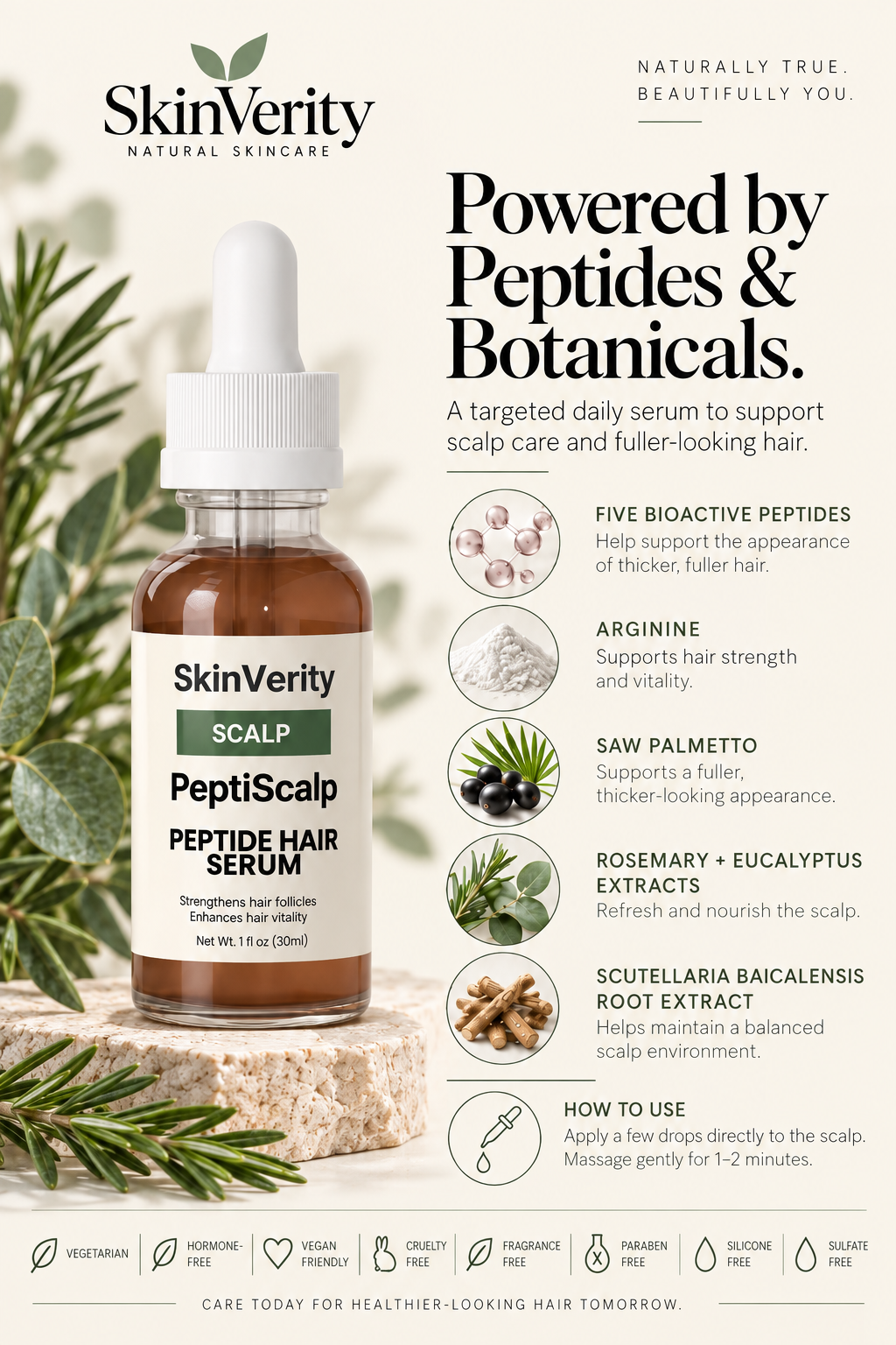 PeptiScalp Peptide Hair Serum for Scalp & Hair Vitality